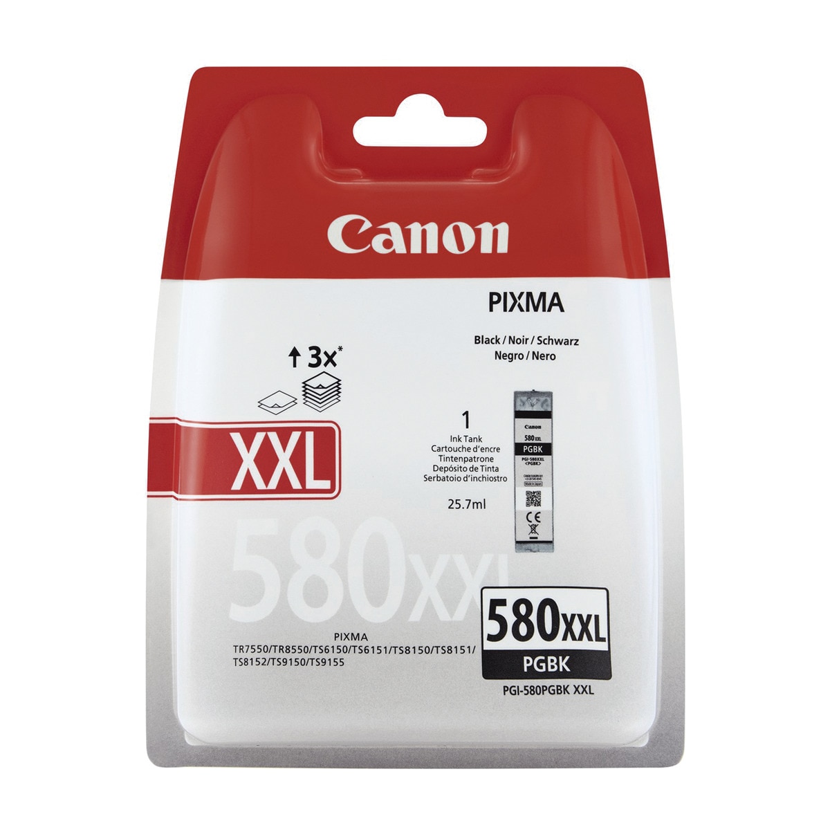Cartucho de tinta original Canon PGI-580 XXL negro (1970C004) 1