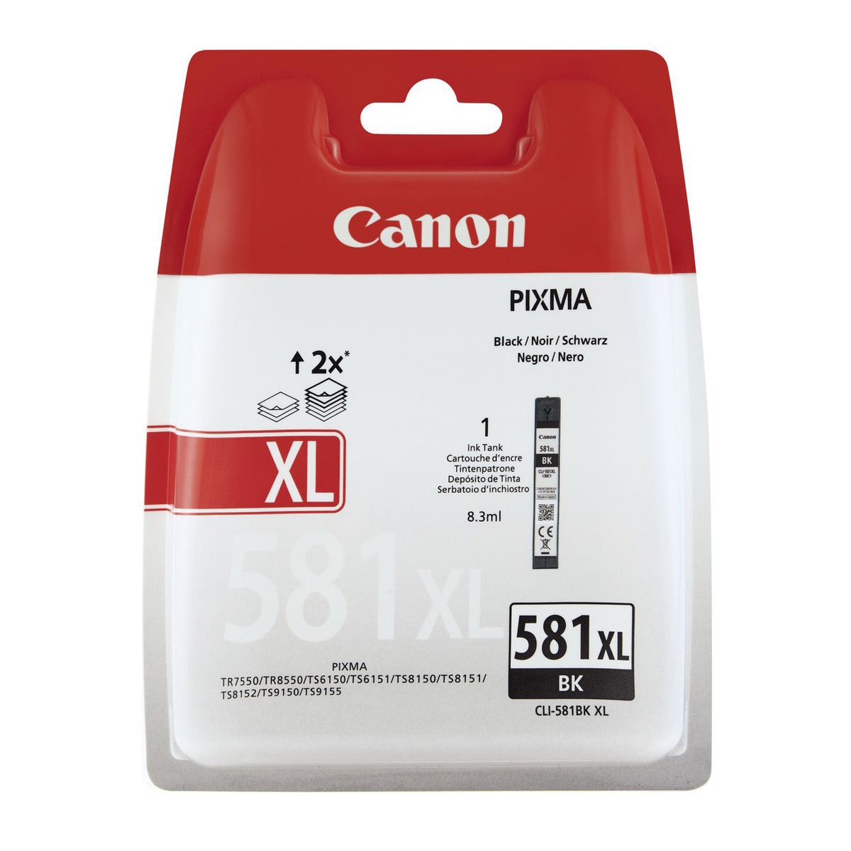 Cartucho de tinta original Canon CLI-581 XL negro (2052C005) 1
