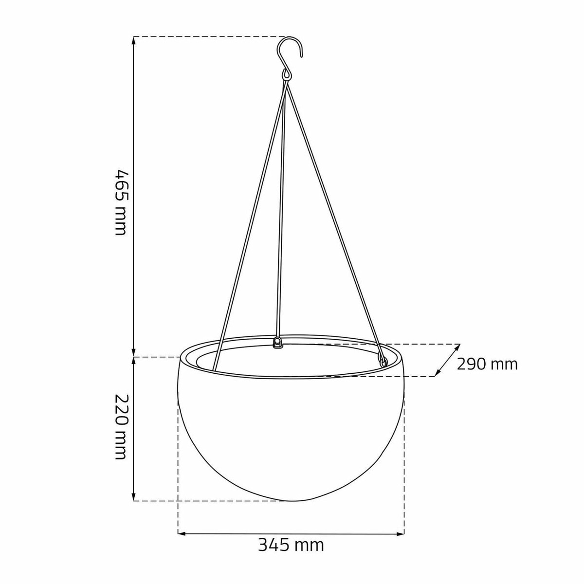 Maceta de material plástico para colgar hanging sphere Keter Gris Antracita-7