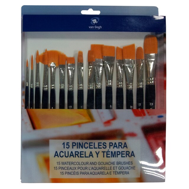 Imagen 0 de Set 15 Pinceles Cortos para Acuarela y Témpera de Bolsillo  Van Gogh Azul