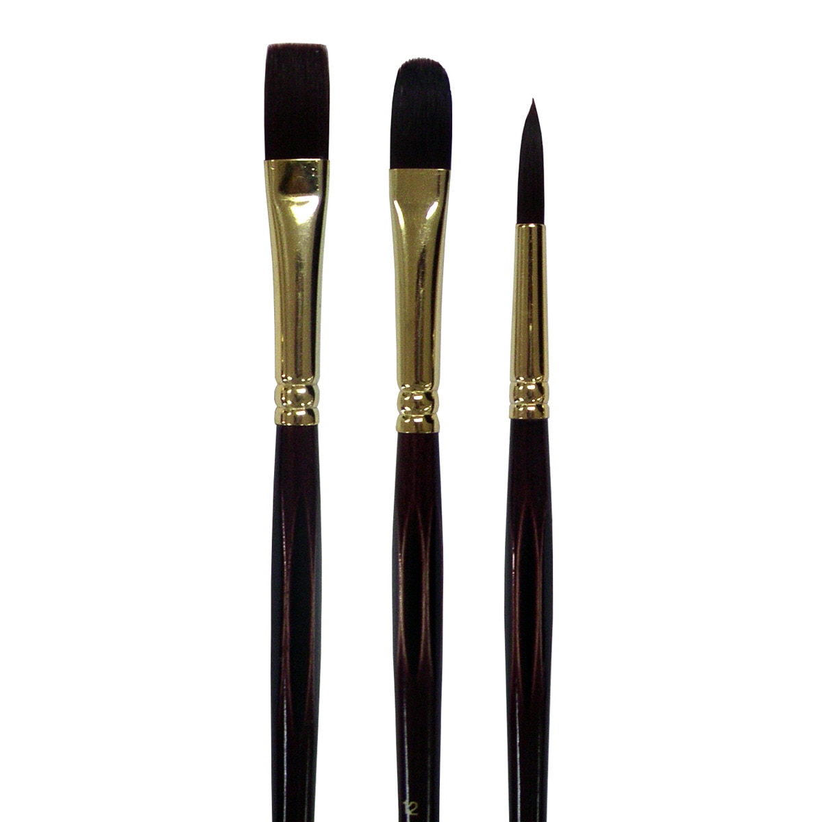 Imagen 0 de Set 3 Pinceles Mango Largo para Óleo/Acrílico de Diferentes Puntas y Mango Hexagonal Rembrandt Negro