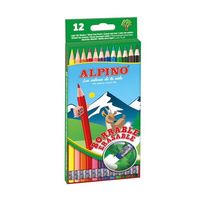 Imagen 0 de Estuche 12 Lápices de Color Borrables Alpino