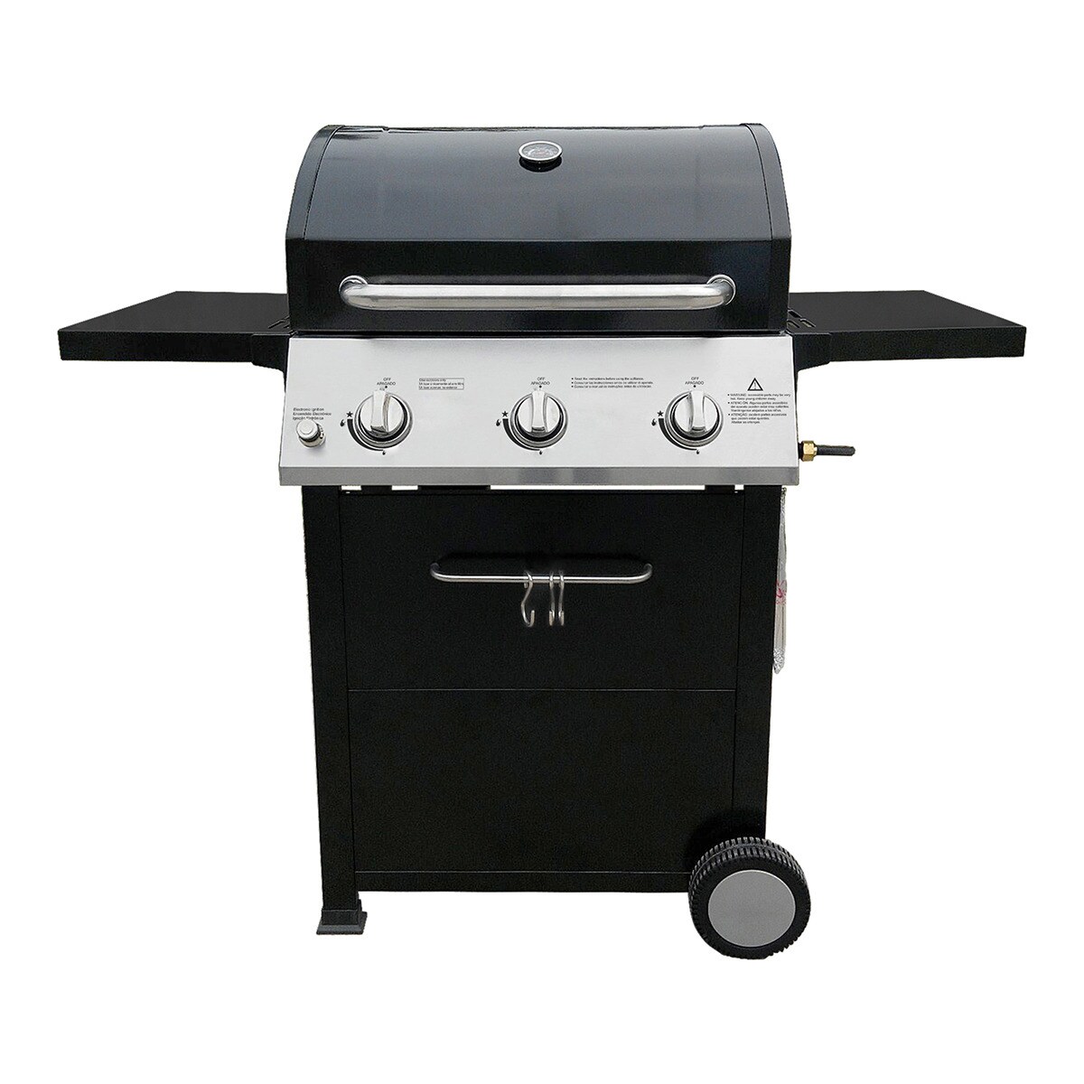 Barbacoa de gas con 3 quemadores mustang negro