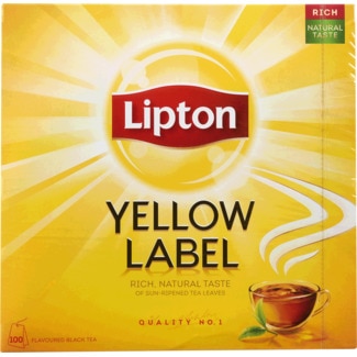 Chá Preto Yellow Label embalagem 100 unidades - Lipton