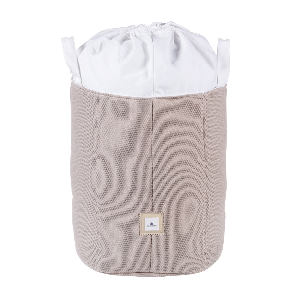 Alondra - Saco De Juguetes Textil Acolchado Arena Beige-Arena/Blanco