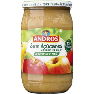 Puré de Maçã sem Açúcares Adicionados frasco 730 g - Andros