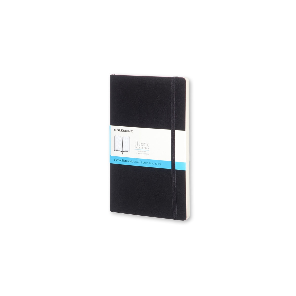 Caderno clássico Large Capa mole Folhas pontilhadas preto Preto-2