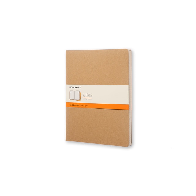 Imagem 0 de Conjunto de 3 cadernos Moleskine A4 kraft folhas de linhas