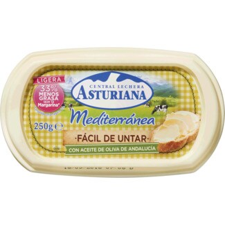 Asturiana Manteiga Mediterrânea embalagem 250 g