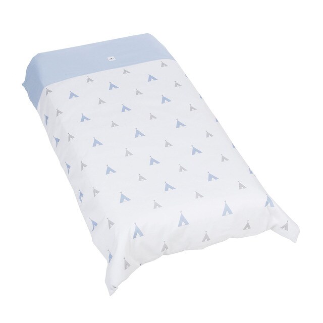 Juego textil de 2 piezas Alondra Indiana Blue para Cuna (70 Textil y ropa de cuna Alondra celeste con detalles