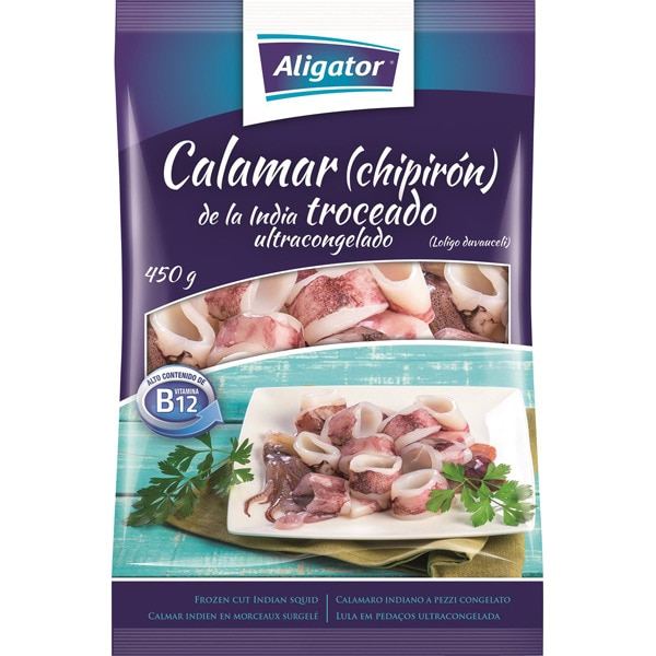 calamar troceado bolsa 450 g neto escurrido
