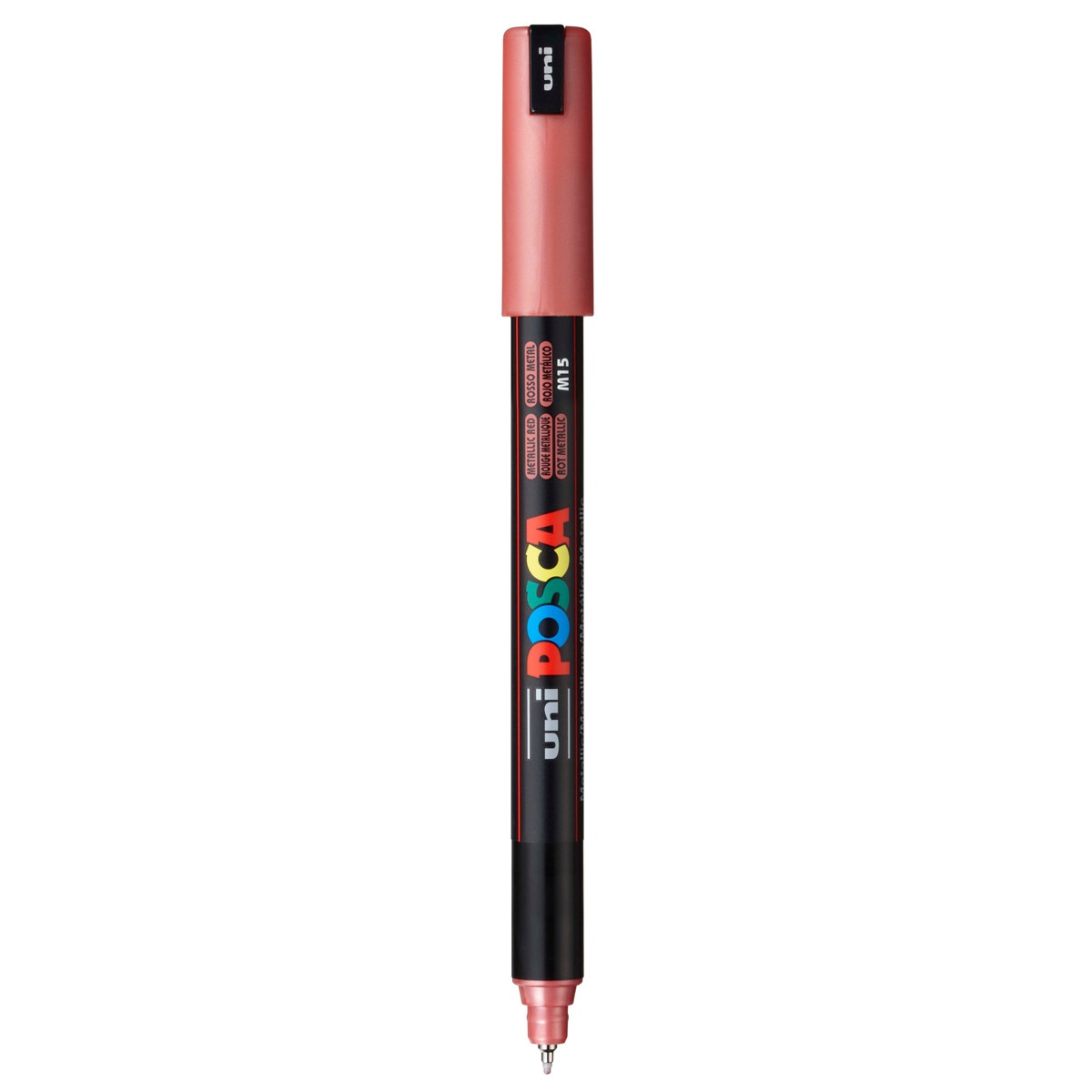 Uni Posca Marcador de Pintura Base Agua 0,4 mm Rojo Metálico Rojo Metálico-2