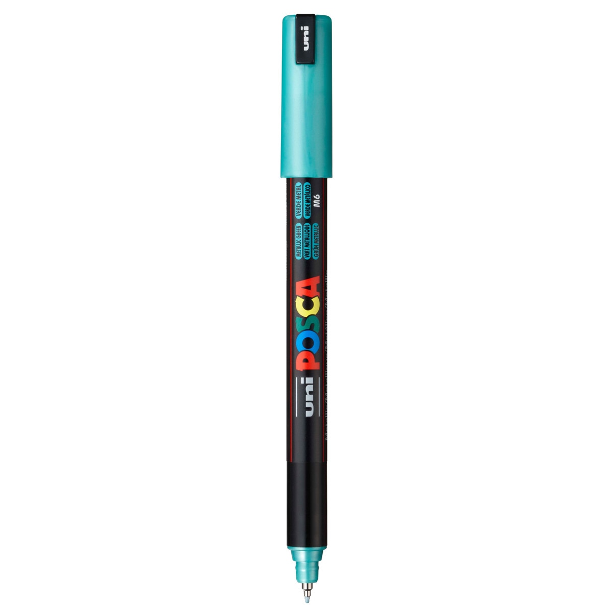 Uni Posca Marcador de Pintura Base Agua 0,4 mm Verde Metálico Verde-2