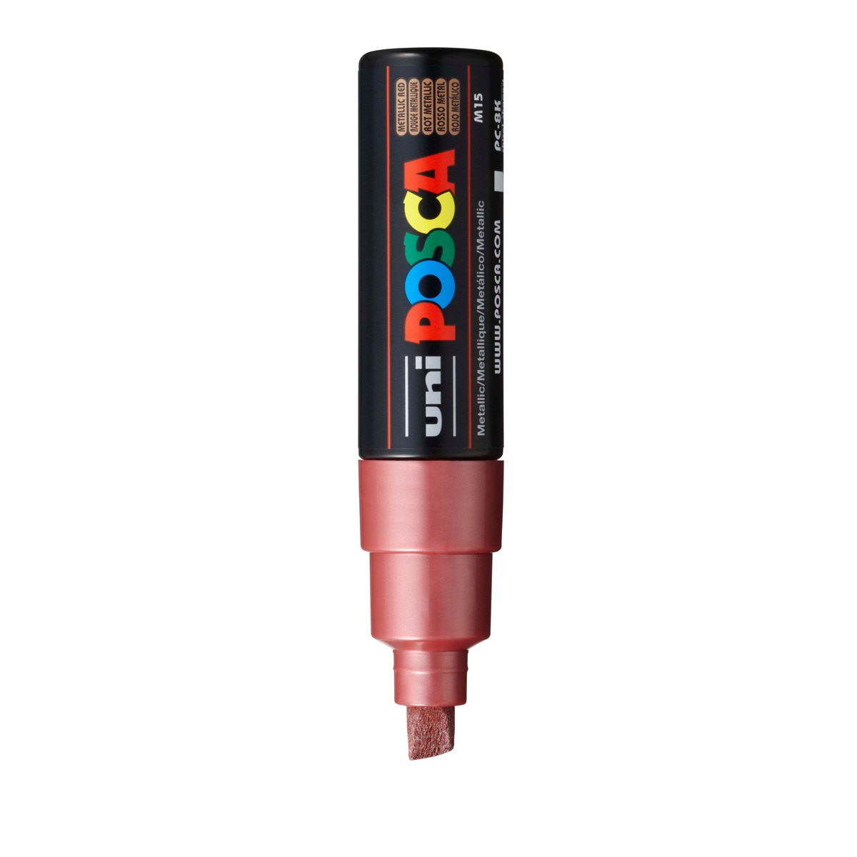 Uni Posca Marcador de Pintura Base al Agua 8,0 mm Rojo Metálico Rojo Metálico-2