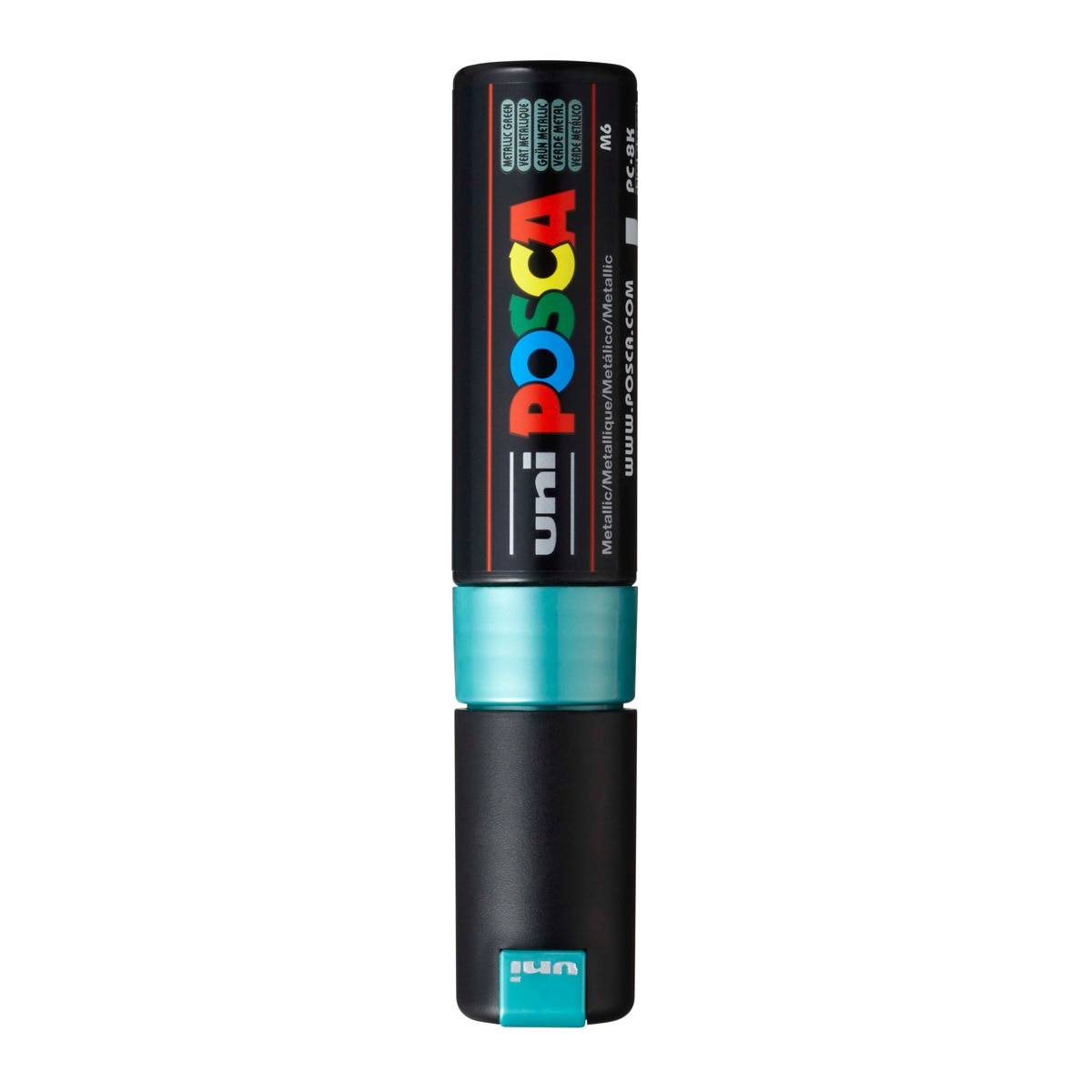 Uni Posca Marcador de Pintura Base de Água 8,0 mm Verde Metálico Verde-1