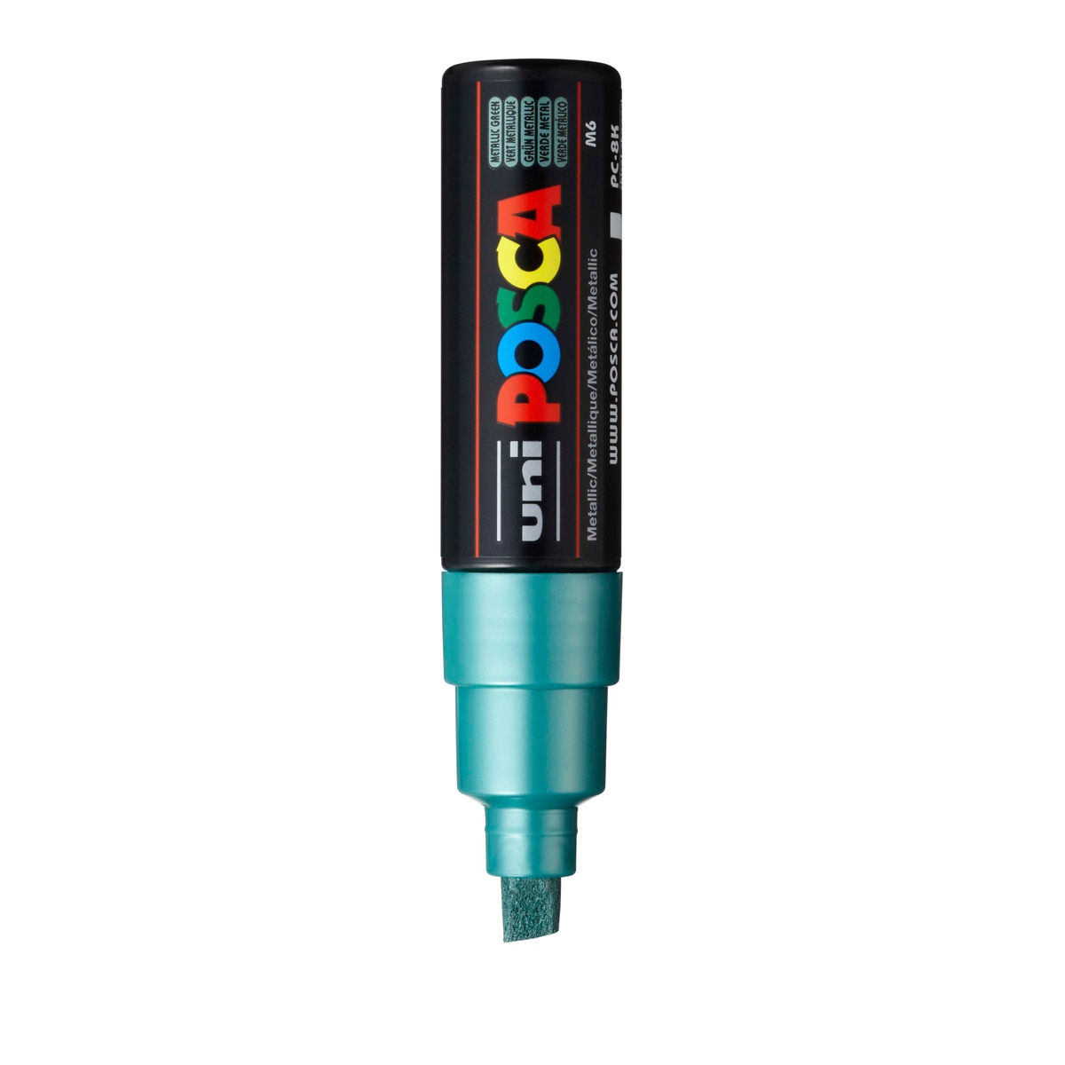 Uni Posca Marcador de Pintura Base de Água 8,0 mm Verde Metálico Verde-2