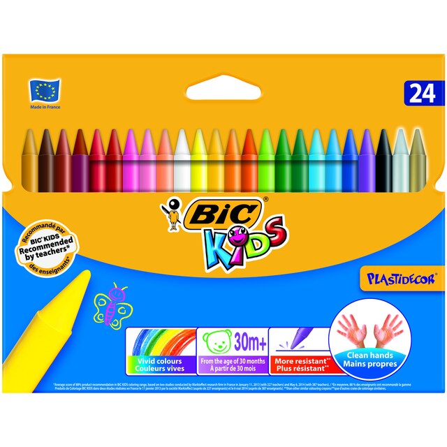 Imagem 0 de Pack de 24 lápis de cera de plástico de colorir Kids Plastidecor