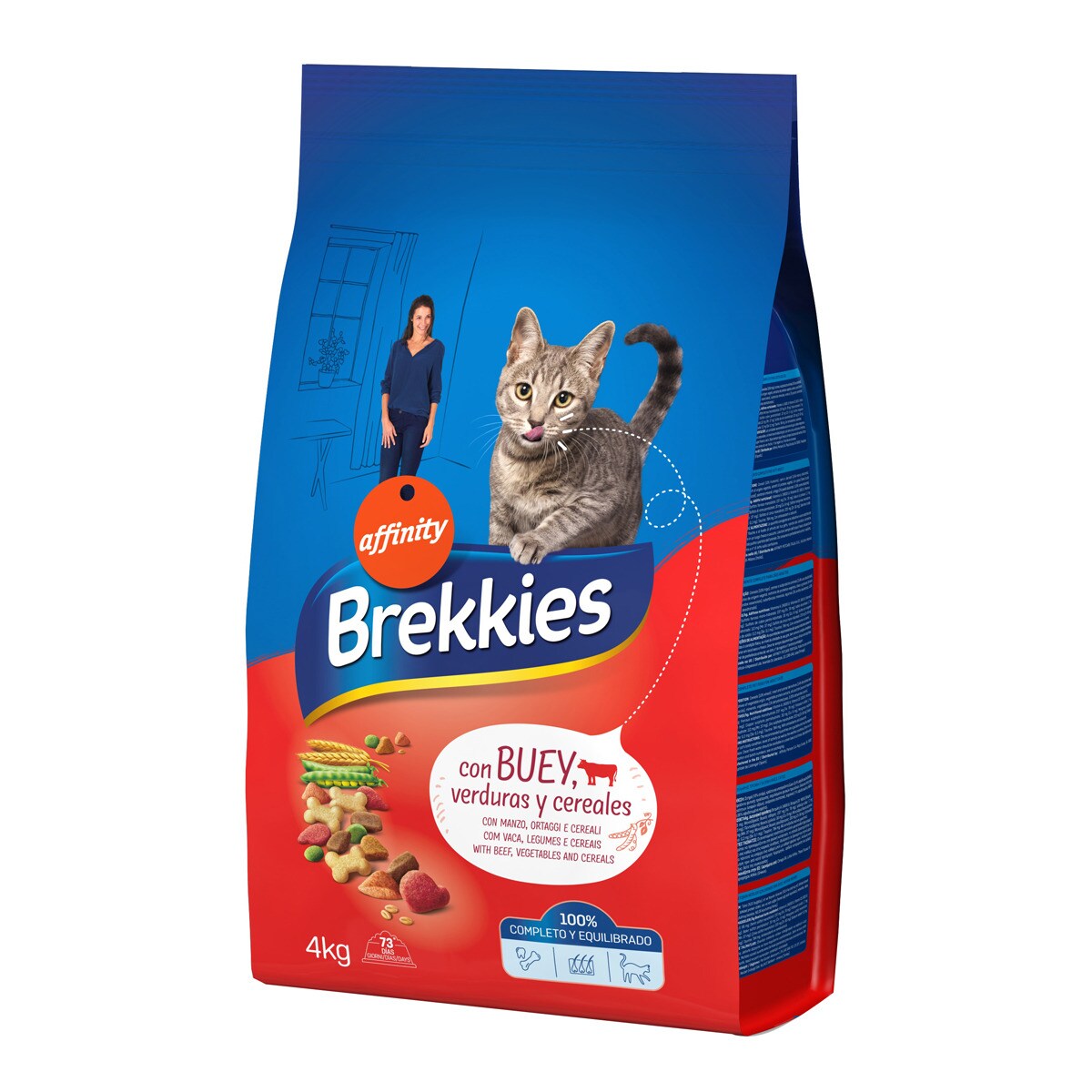 Brekkies - Pienso Para Gatos Adultos Buey, Ternera Y Verdura