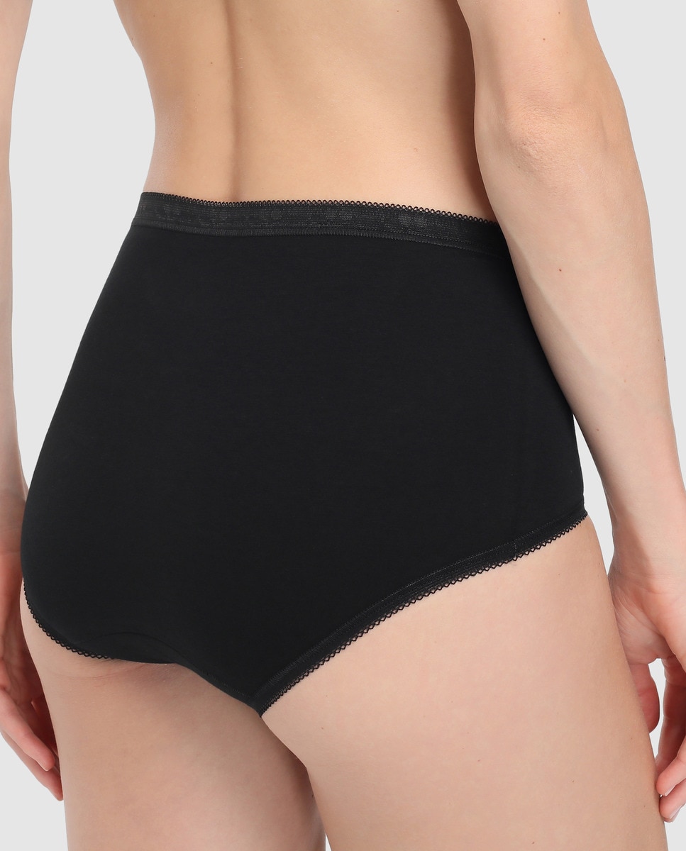 Pack de duas cuecas clássicas Slw Basic Sloggi lisas Preto-2