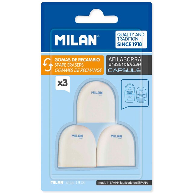 Imagen 0 de Blister 3 Gomas de Recambio Afilaborra Capsule MILAN