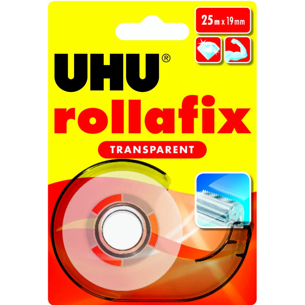 Rollafix Transparente c/ dispenser 19mm x 25m UHU 1
