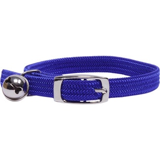 collar de nylon elástico para gatos con cascabel color azul medidas 10x300 mm 1 unidad - San Dimas