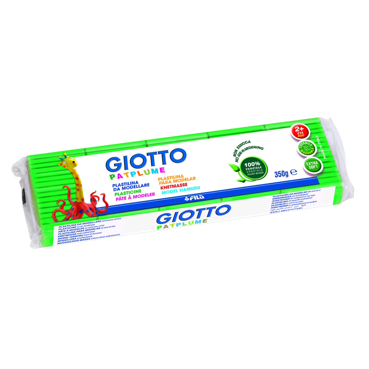 Plasticina Giotto Patplume Verde claro 350 g. Caixa 12 uds. 1