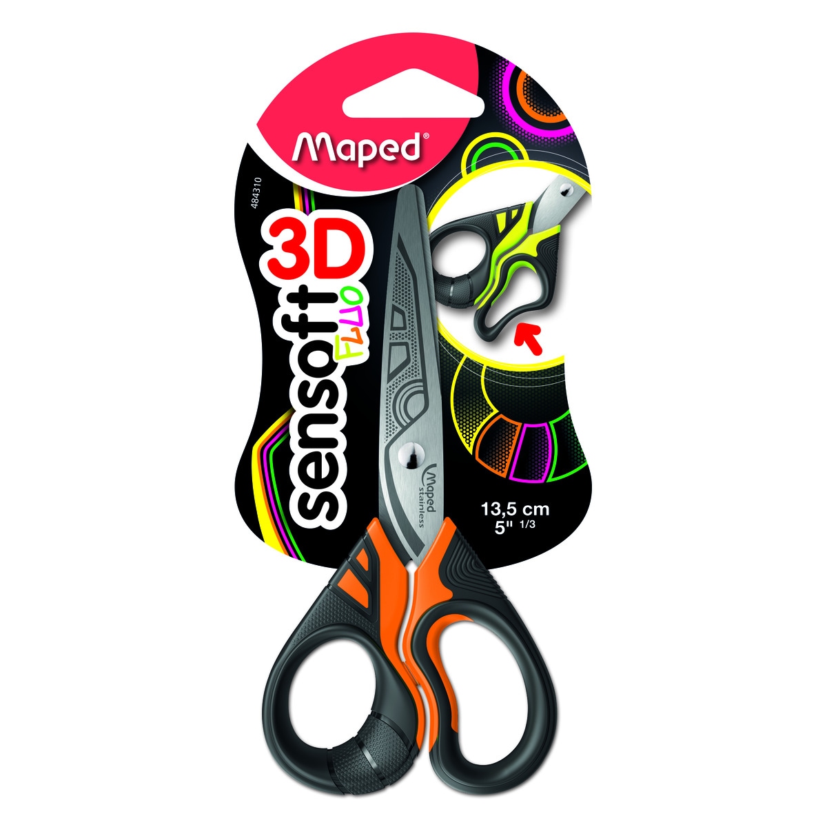 Imagem 0 de Tesoura Sensoft Fluo 3D Maped