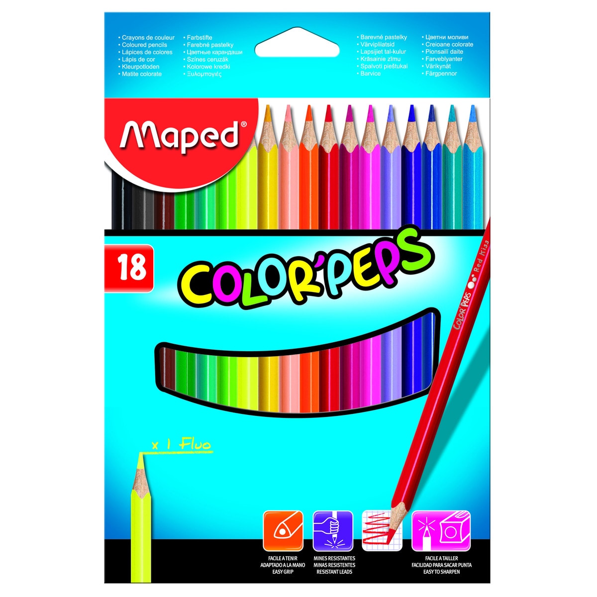 Caixa com 18 Lápis de Cor 1