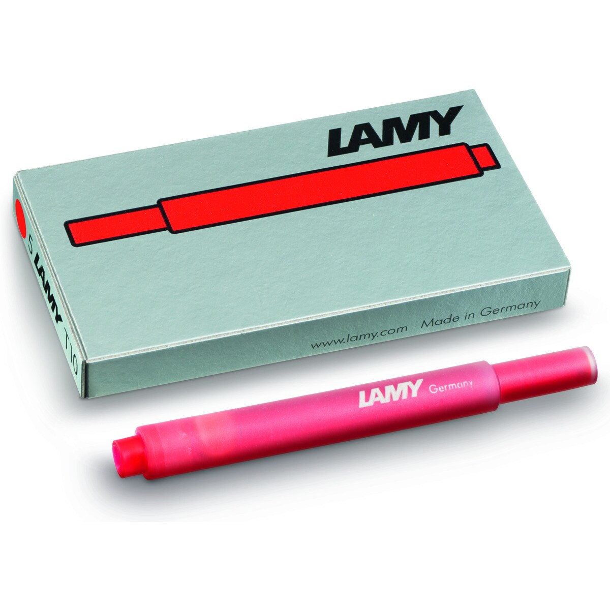 Blister com Caixa de 5 Cartuchos de Tinta T10 Lamy Vermelha Vermelho-1