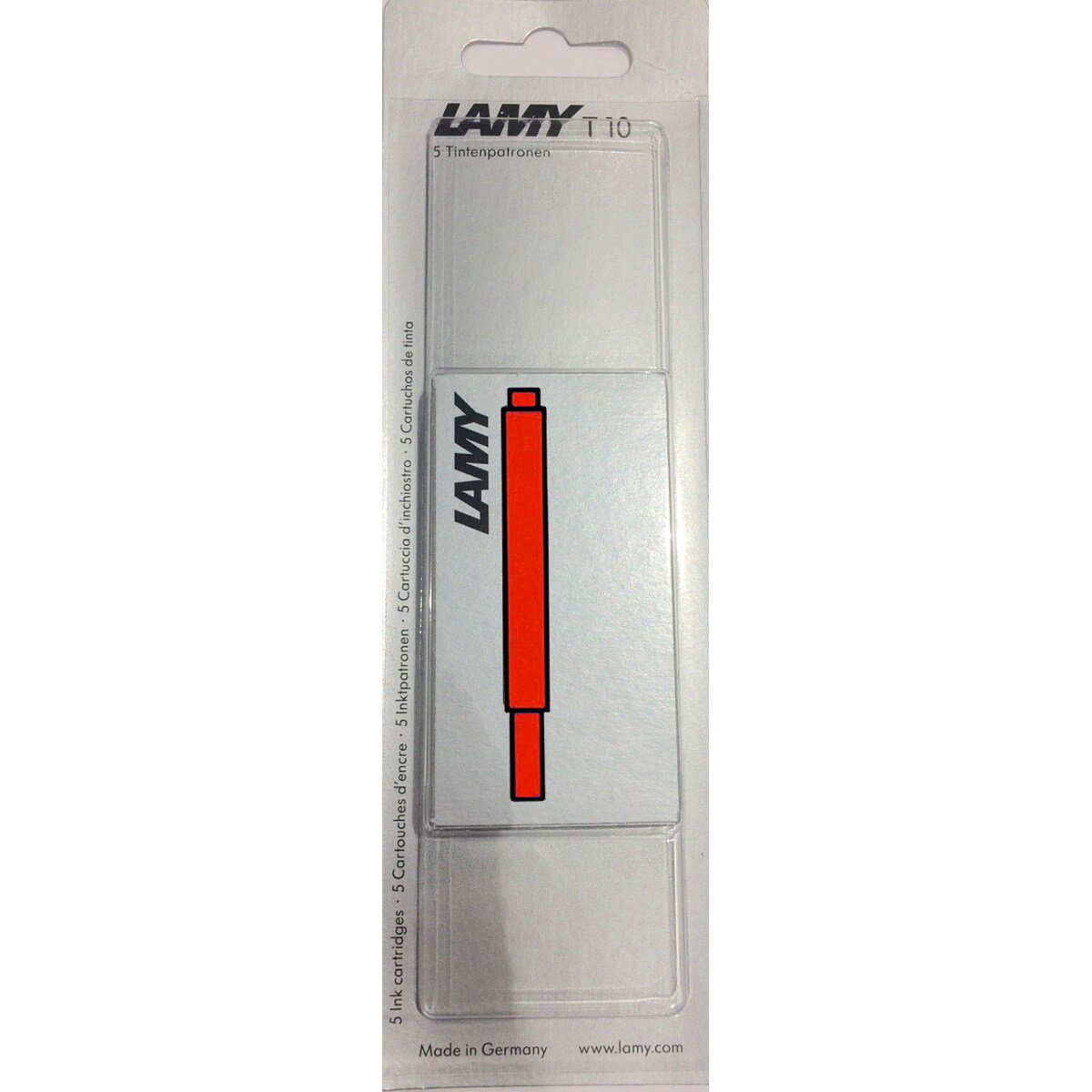 Blister com Caixa de 5 Cartuchos de Tinta T10 Lamy Vermelha Vermelho-2