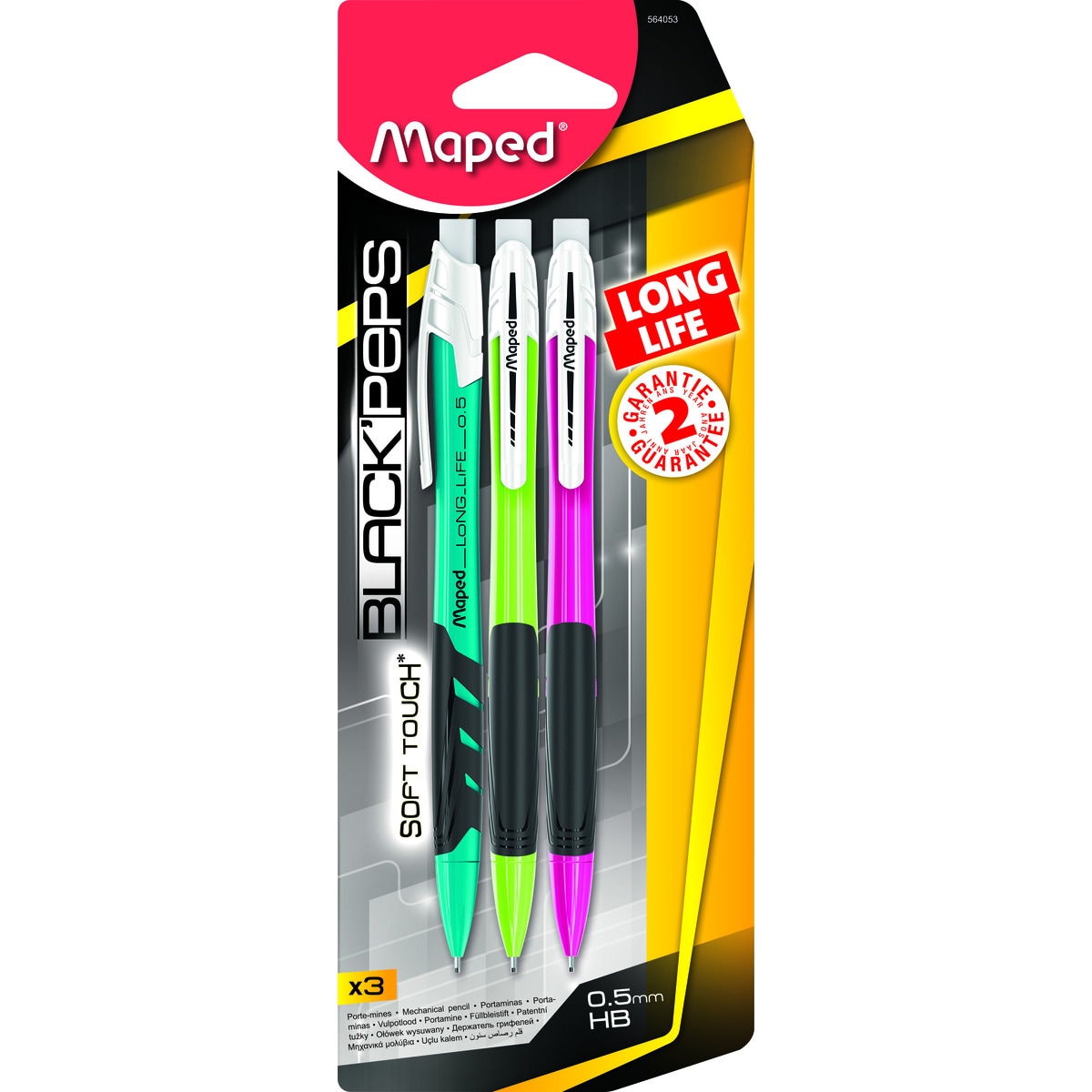 Pack 3 Lapiseiras Long Life 0,5 mm Maped 1
