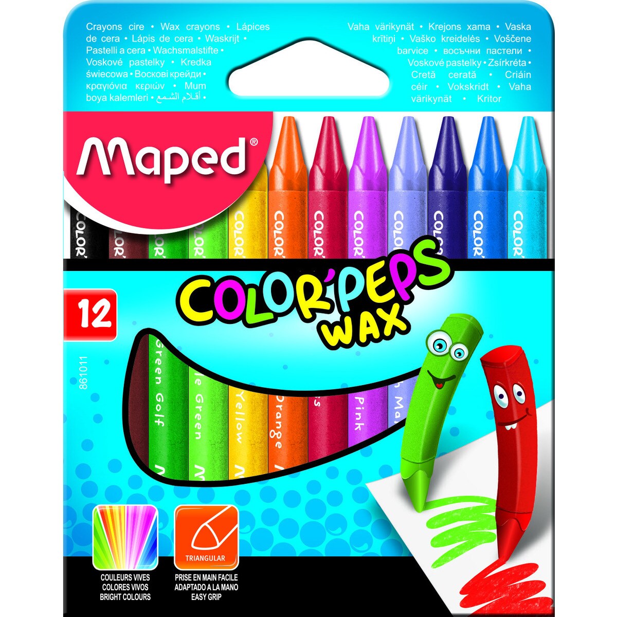 Caixa 12 Lápis Cera Cor Peps 1