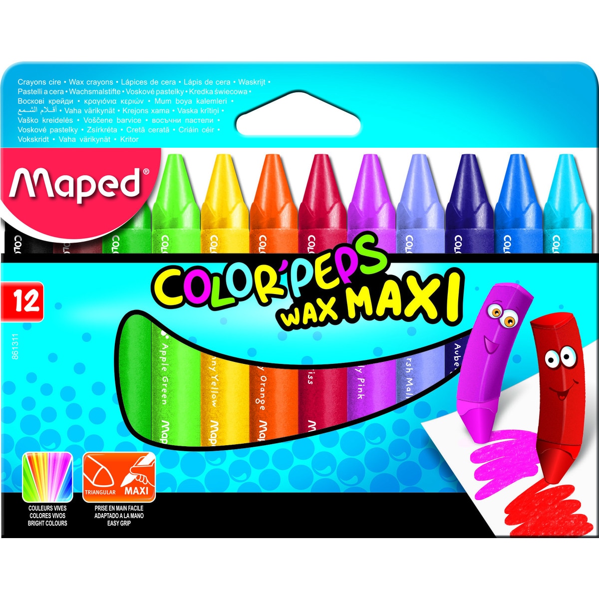 Pack de 10 Lápis de Cera Color' Peps Early Age Maped Multicolor-1