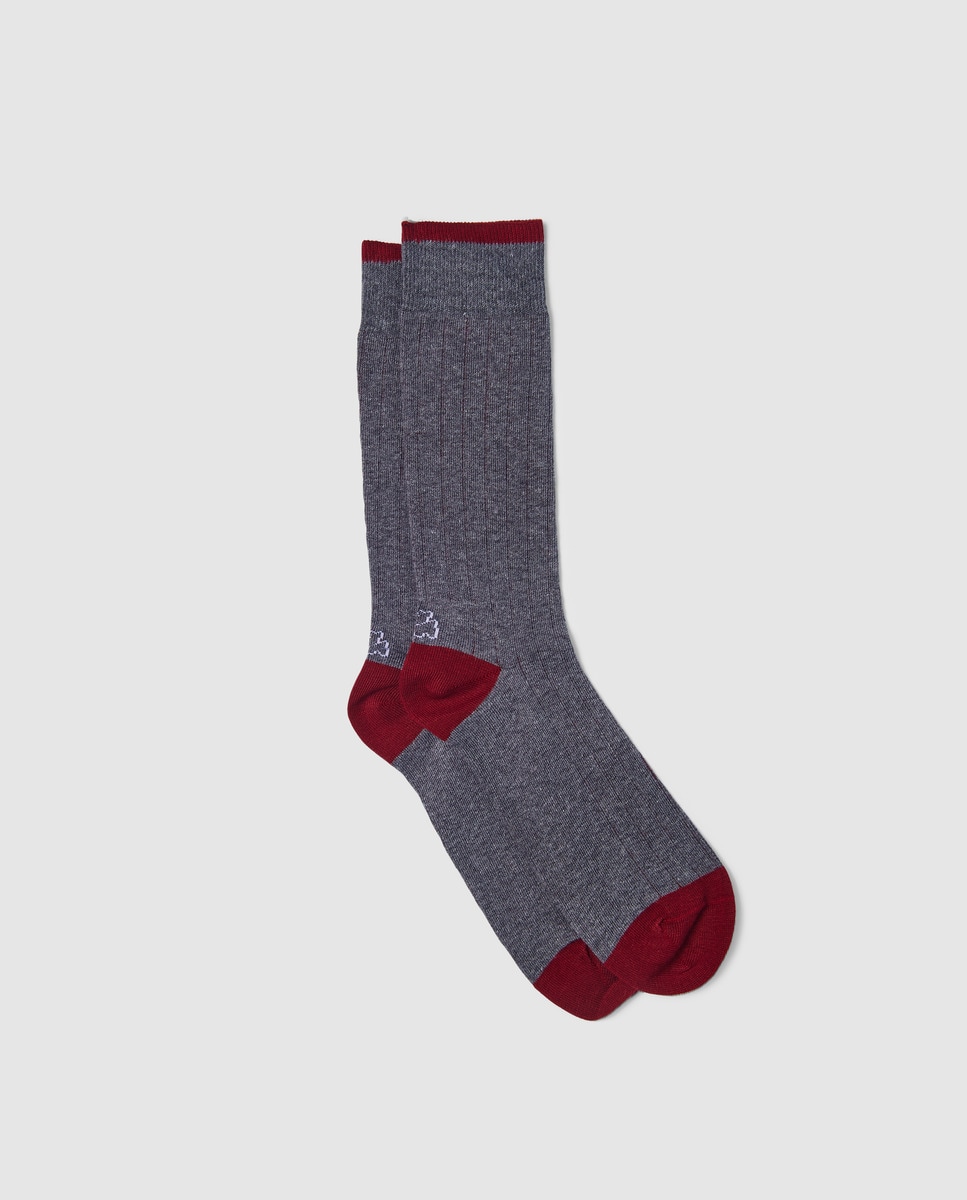 Chaussettes côtelées à intérieur contrastant