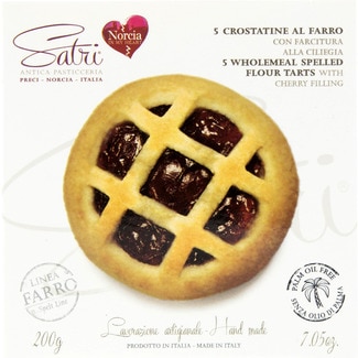 bizcocho de harina de espelta integral con mermelada de cerezas estuche 200 g - Satri