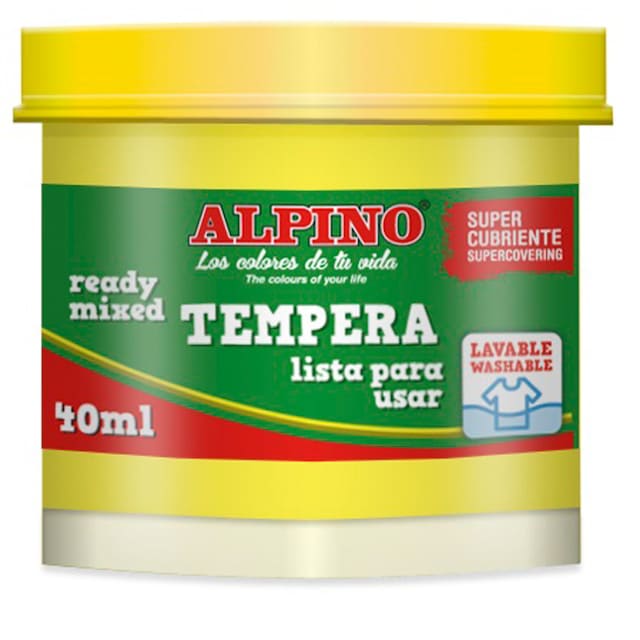 Imagen 0 de 1 Bote Tempera Amarillo 40 Ml., Alpino Amarillo