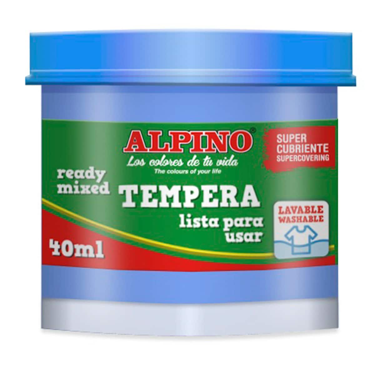 1 Frasco de Têmpera Azul Cyan 40 ml, Alpino Azul Cyan 1
