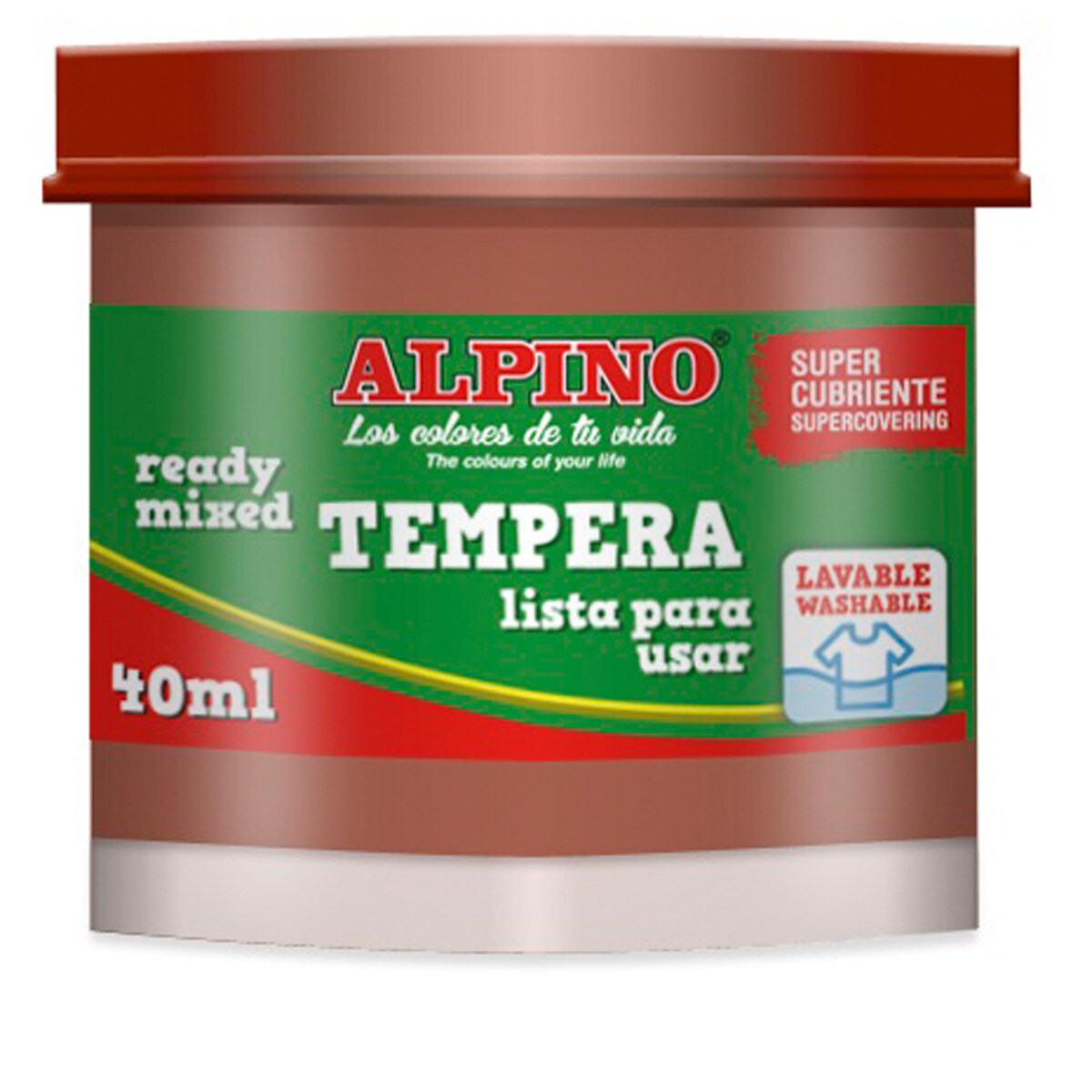 1 Bote Tempera Marron 40 Ml., Alpino Marrón 1