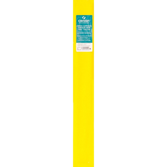 Imagen 0 de Rollo de 50x250 cm, Crespón Superior (60g/rollo), 48 g/m2, Canson Amarillo Limón