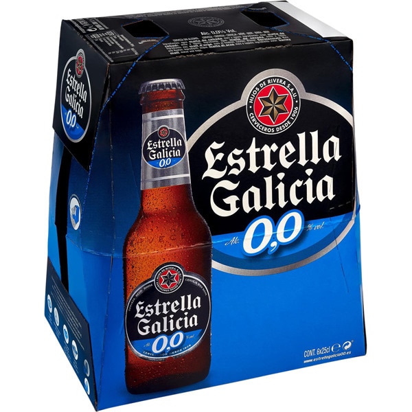 Comprar cerveza sin alcohol pack 6 botellas 25 cl · ESTRELLA GALICIA 0