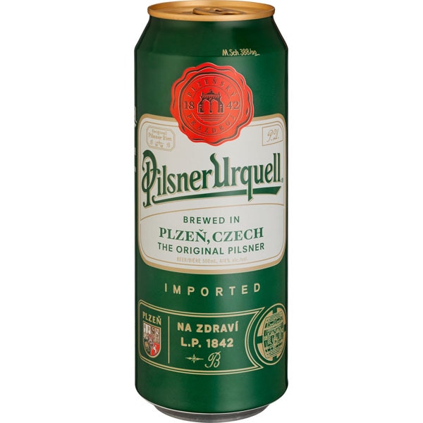 cerveza rubia importación checa lata 50 cl