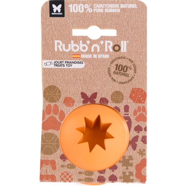 Brinquedo para Cão Rubb'n'roll Bola Laranja embalagem 1 unidade