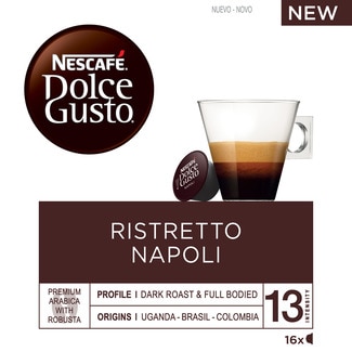 Café Ristretto Napoli embalagem 16 cápsulas - Nescafé Dolce Gusto
