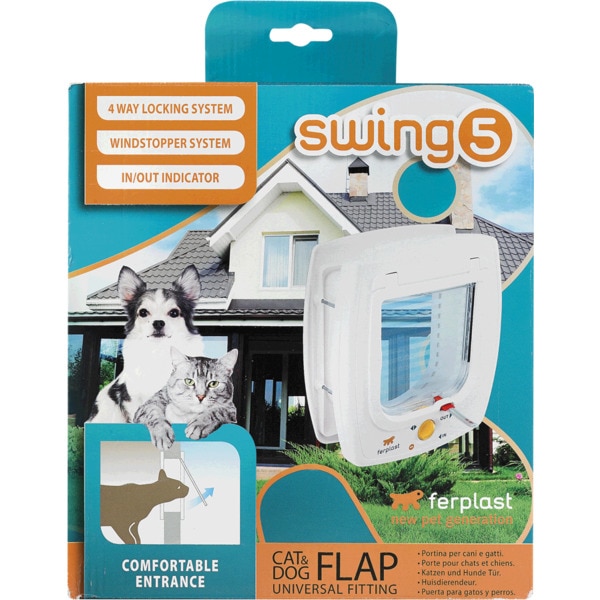 Porta para Cão e Gato Branca Swing 5 embalagem 1 unidade
