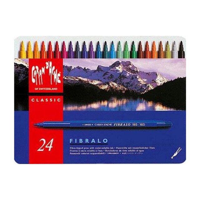 Imagem 0 de Caixa Metálica 24 Canetas de Feltro Fibralo