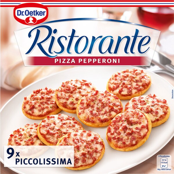 Dr. Oetker Ristorante Mini Pizza Pepperoni Picolissima embalagem 216 g