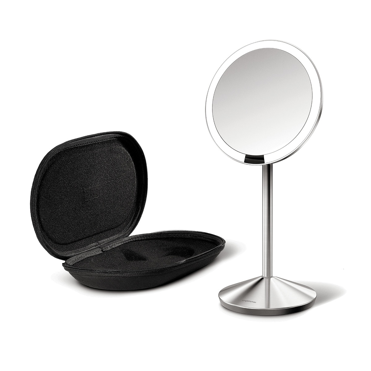 Espelho de aumento com sensor e estojo de viagem Simplehuman Aço fosco-5