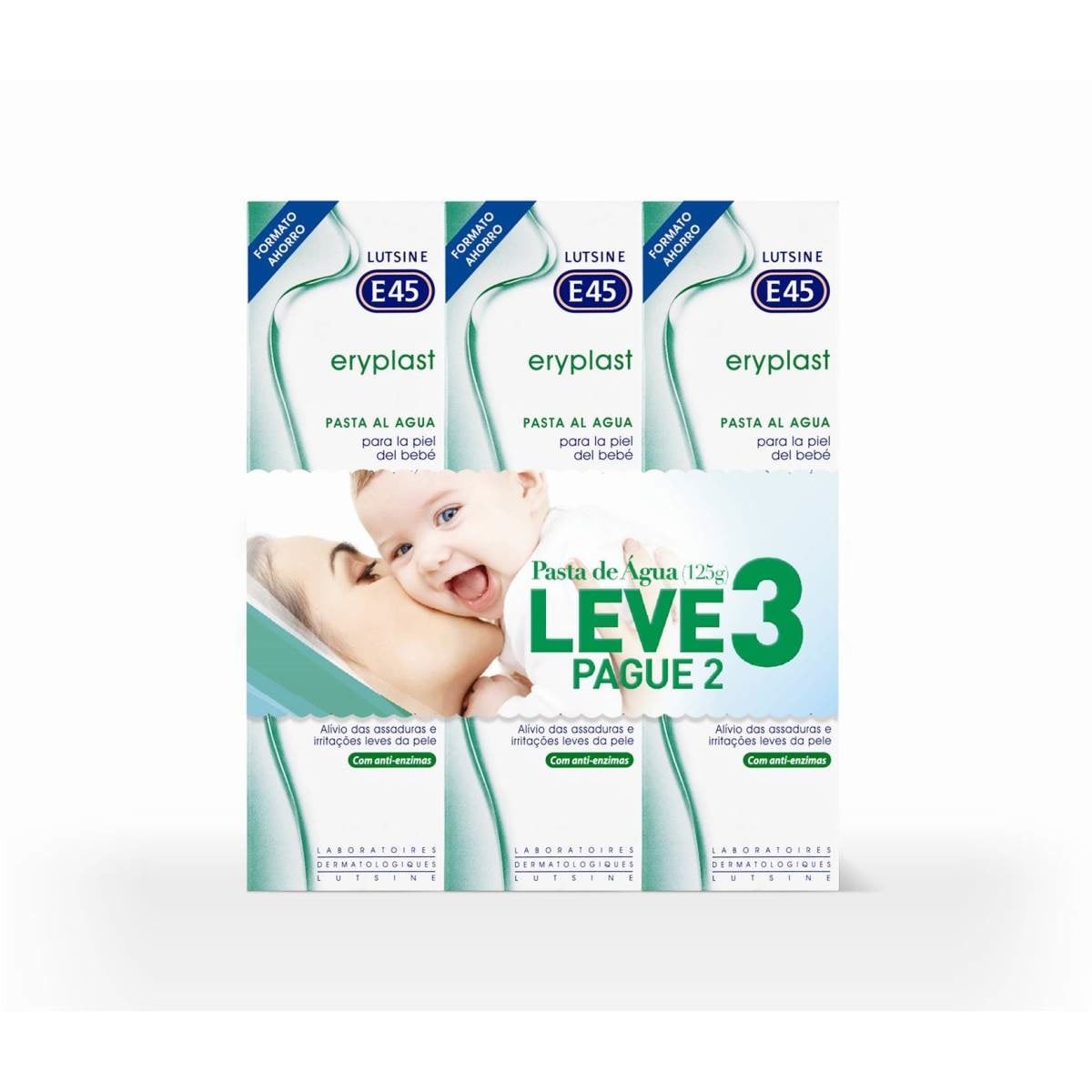 Pasta de Água E45 Eryplast 125g Lutsine - Leve 3 Pague 2 1
