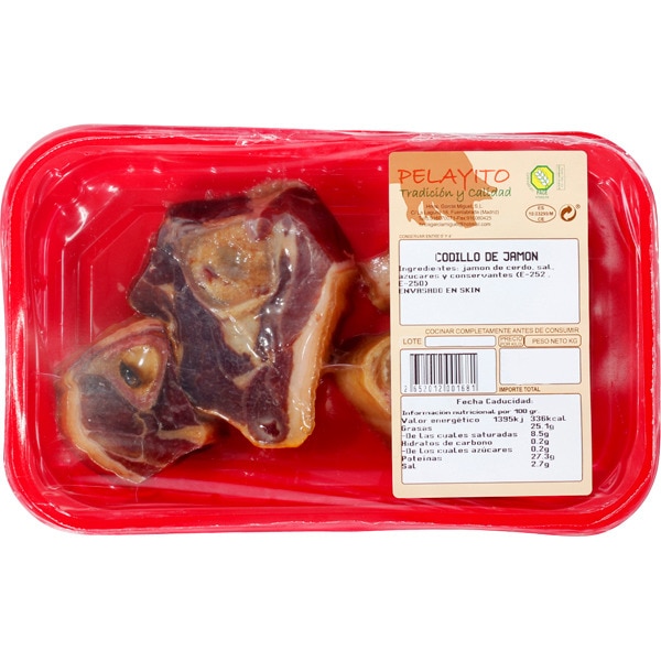 codillo de jamón sin gluten peso aproximado bandeja 350 g